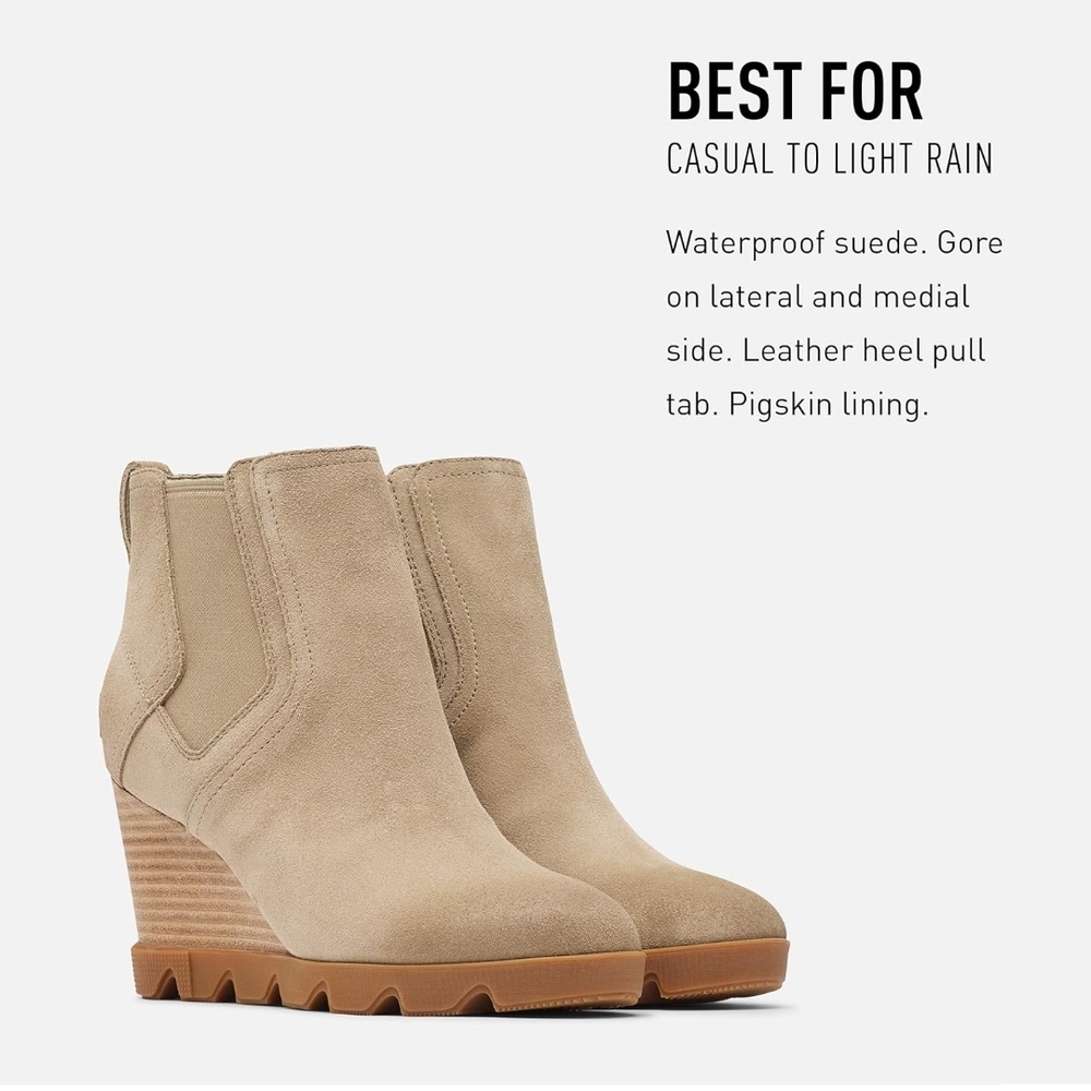 Sorel Tan Suede Wedge Boots